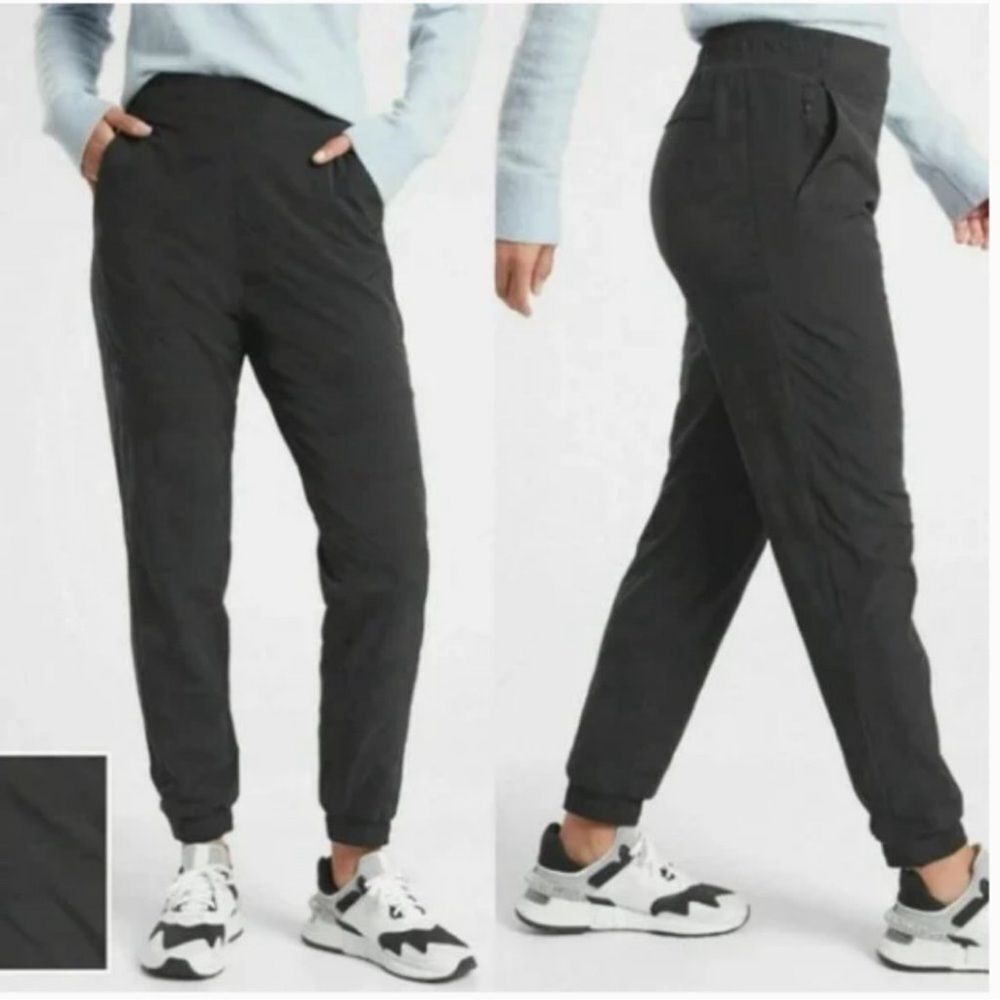 Athleta Brooklyn Camo Lined Jogger Black Textured 6